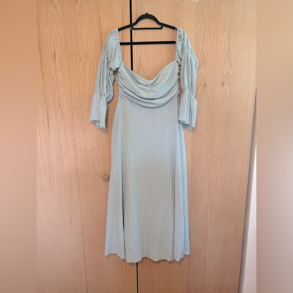 Worth Collective Light Blue Textured Dress